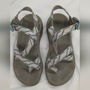 Chaco Z Cloud 2 Z2 Size 9 Women Candy Gray Turquoise Sport Sandal EUC